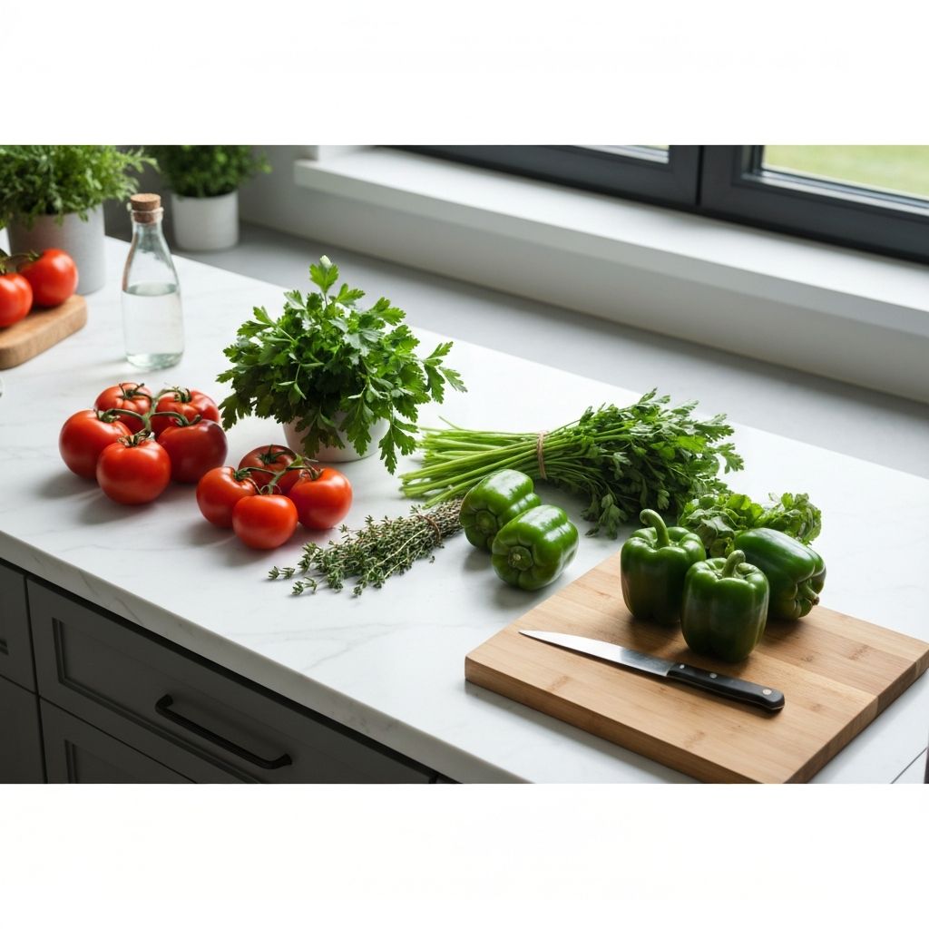 Fresh vegetables in kitchen