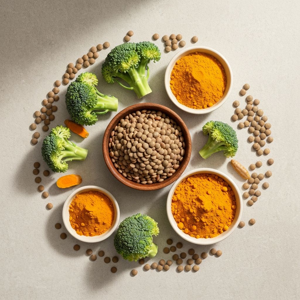 Fresh organic vegetables and grains